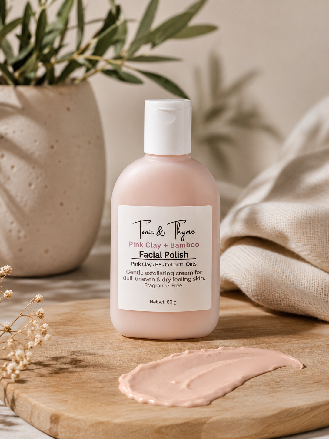 Pink Clay + Bamboo Facial Polish | 60 mL